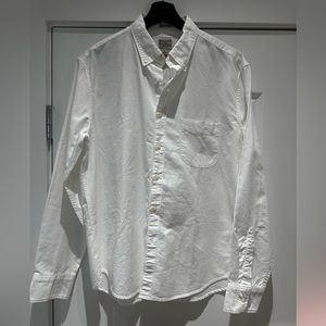 J. Crew White Slim Untucked Oxford Shirt